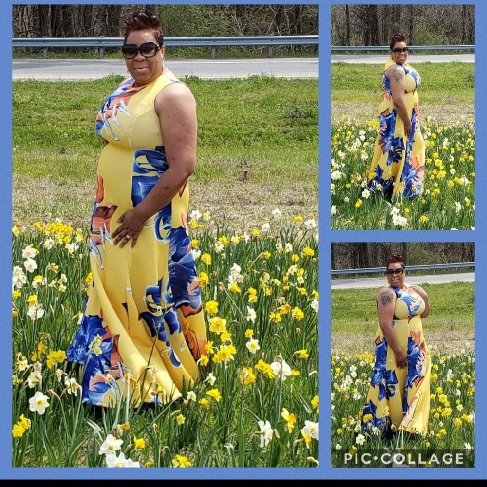 Size 2x neoprene floral dress. Worn one time